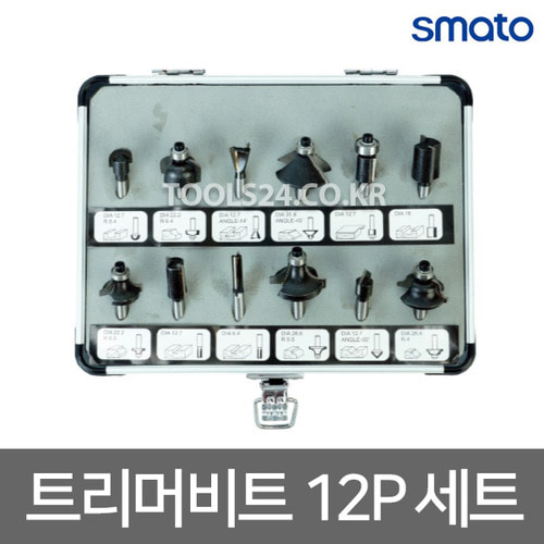 스마토 트리머기 루터비트세트 12pcs 목형가공 SM-TB612