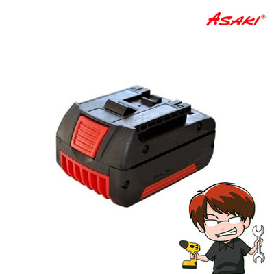아사키 ASAKI 리튬이온 충전 배터리 밧데리 18V 4.0Ah LI1840B 충전지 보쉬호환 충전공구 악세사리